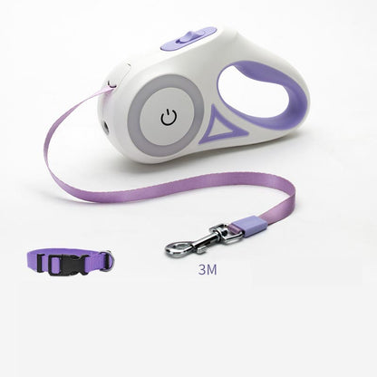 Dog Collar Leash Retractable with LED Spotlight – Bubbitas