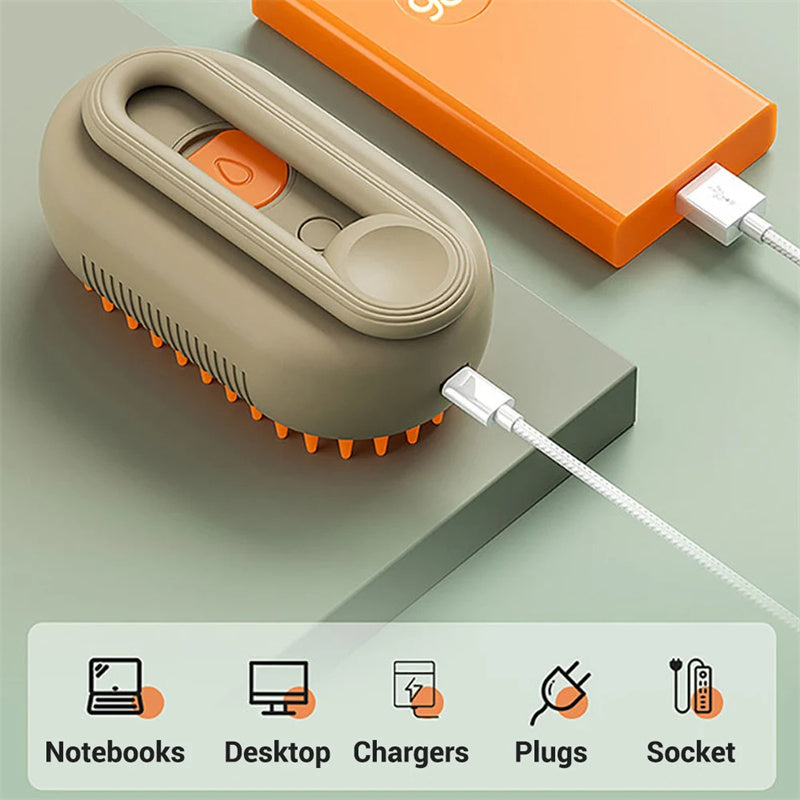 Steam Cat Brush 3-in-1 Electric Grooming Tool – Bubbitas