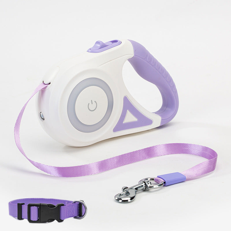 Dog Collar Leash Retractable with LED Spotlight – Bubbitas