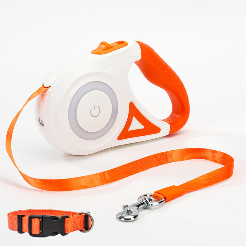Dog Collar Leash Retractable with LED Spotlight – Bubbitas